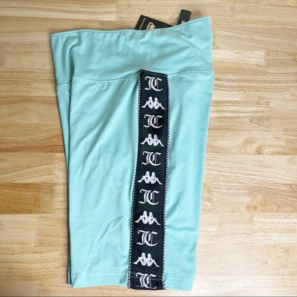 NWT Kappa x Juicy Couture Biker Shorts Green Logo Tape Size M